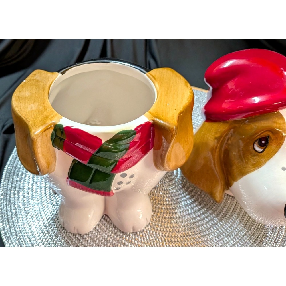 Pioneer Woman  Basset Hound 11" Cookie Jar Holiday  Christmas  Dog Puppy - Picture 7 of 7